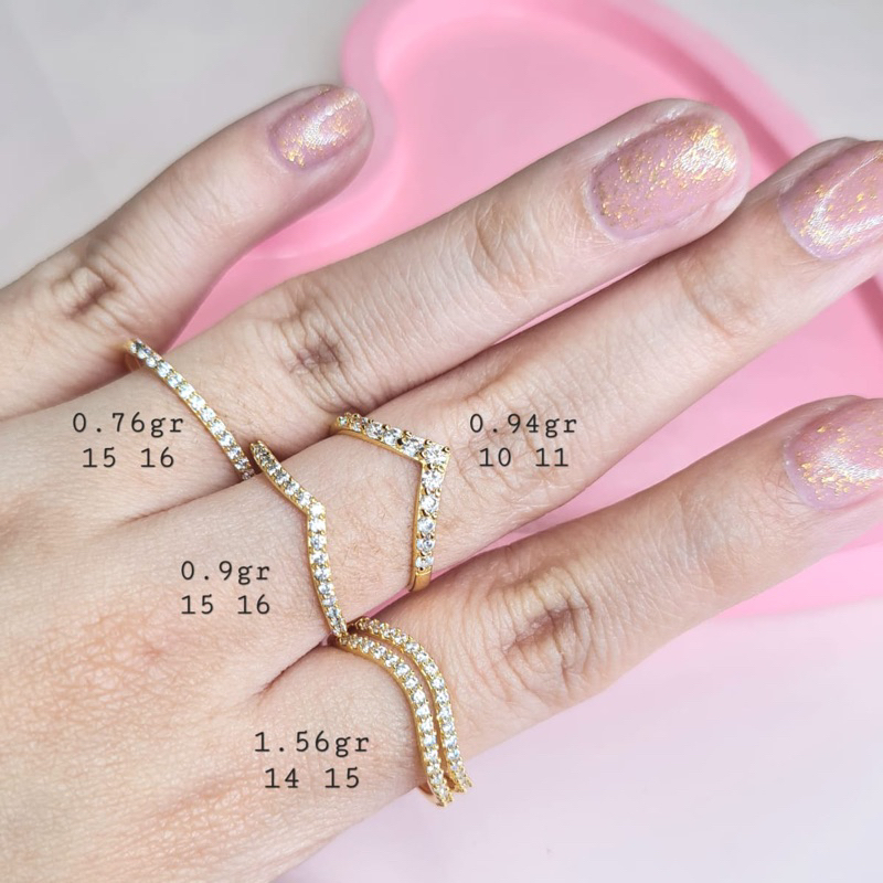 Cincin Emas Asli Listring Korea Mewah Emas Tua Termurah‼️Cincin Gram Kecil Emas Kadar 700