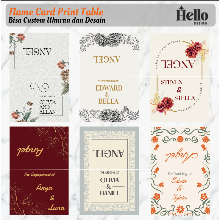CUSTOM TABLE NAME TENT CARD / WISH CARD- TABLE DECOR/ KARTU NAMA MEJA/BABY SHOWER/ SANGJIT/ ULANG TA