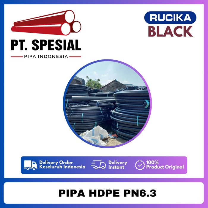 Pipa HDPE PN6.3 Rucika Roll 6 Meter / DN110 - 4  Pipa HDPE Rucika -03