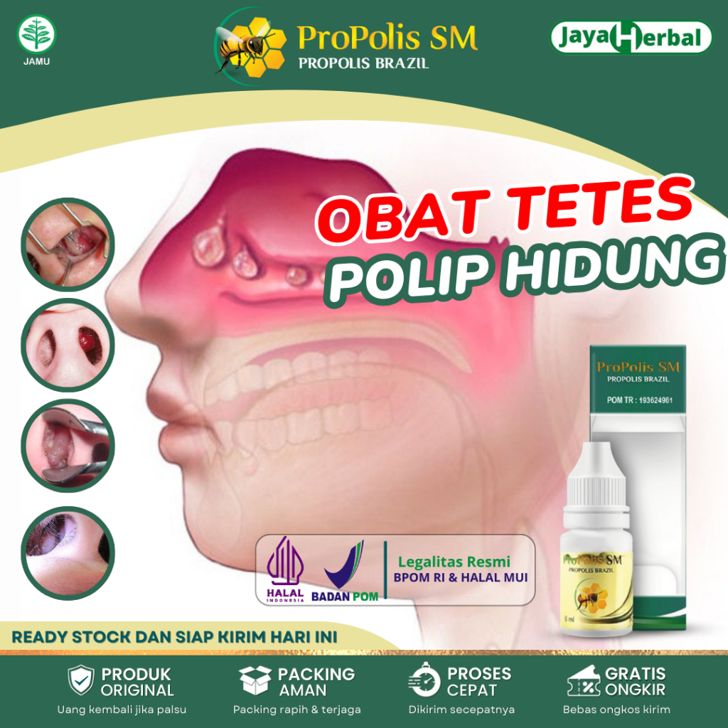 Obat Tetes Polip Hidung, Sinusitis, Hidung Kesumbat, Hidung Mampet Herbal, 100% Asli