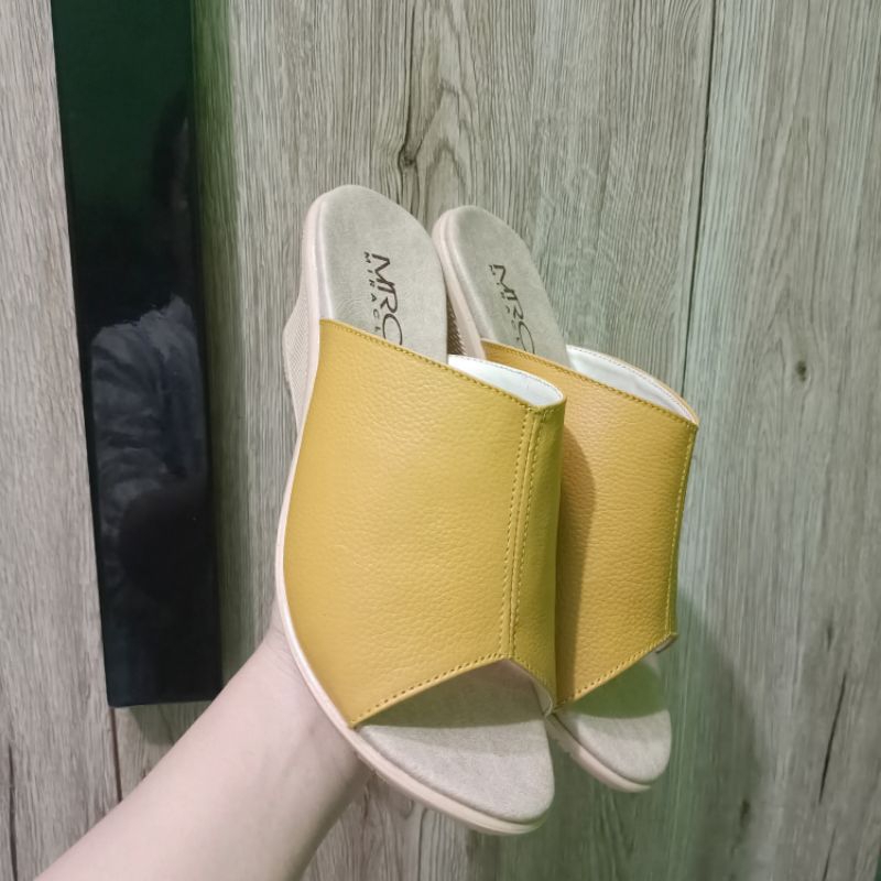 sandal kulit wanita/sandal kulit papirut/sandal kulit sapi/sandal wedges model nunung