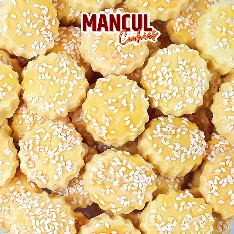 

Wijen Original Mancul Cookies - Kuker Warna Kuning Mentega Putih Yummy Ekonomis Buat Hajatan Puas