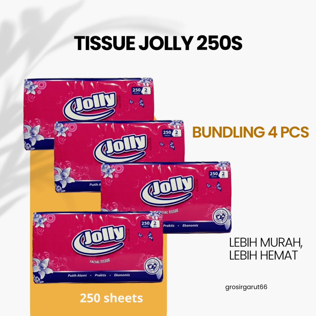 {KEMASAN BARU} BUNDLING 4 PCS Tissue Jolly 250 sheets 2 ply / Tissue wajah / Tissue jolly 4 pcs