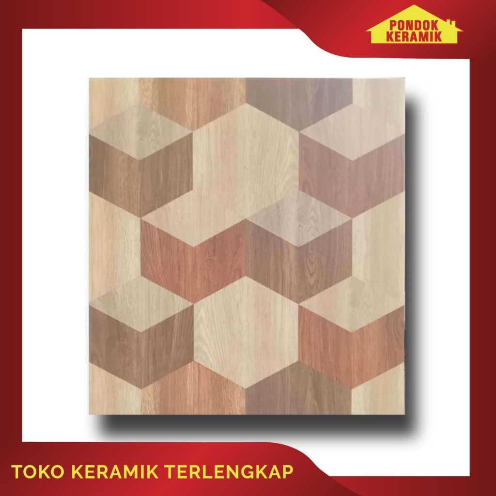 Keramik Lantai Avignon 40x40 Visby Beige Motif Hexagonal