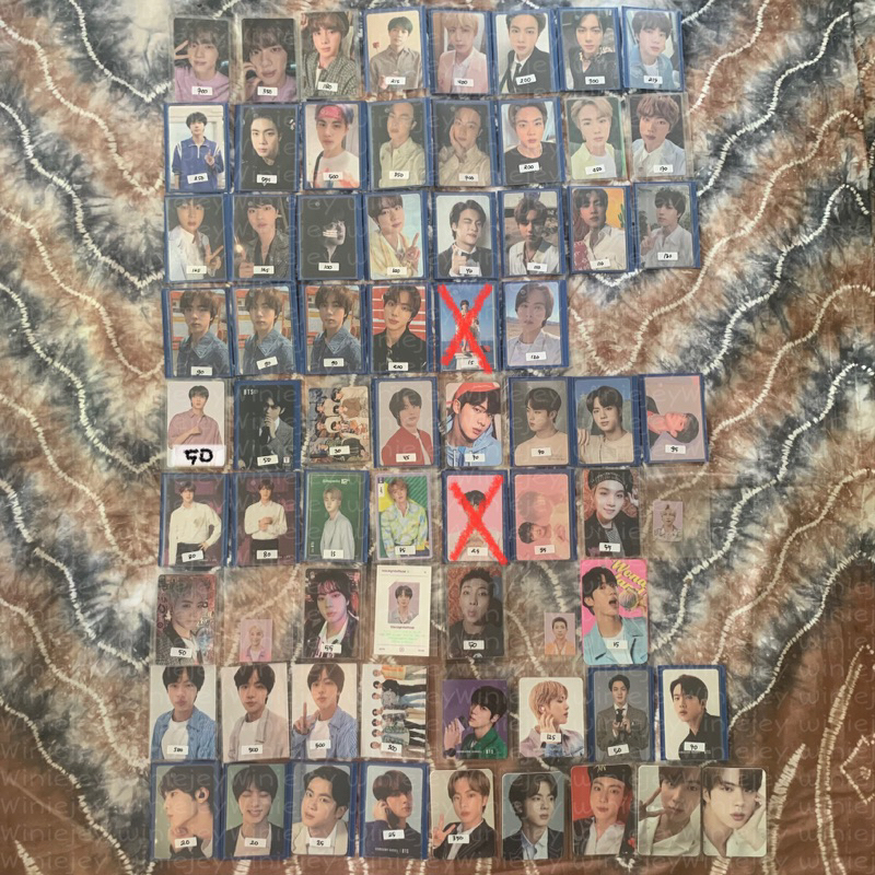 [READY] PHOTOCARD PC BTS JIN MERCHANDISE FILA ON TOPED CHILSUNG SMART POP UP VYNIL MOTS TICKET TMONE