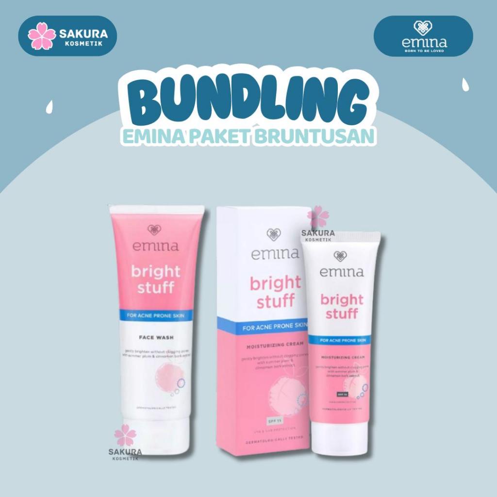 [BUNDLING BRUNTUSAN] EMINA Bright Stuff for Acne Prone Skin Paket Wajah Beruntusan (Acne Cream & Acn