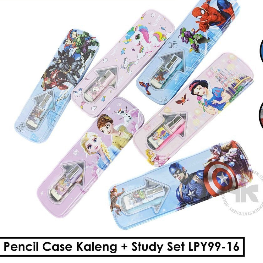 

Pencil Case Kaleng + Study Set LPY99-16 KARAKTER