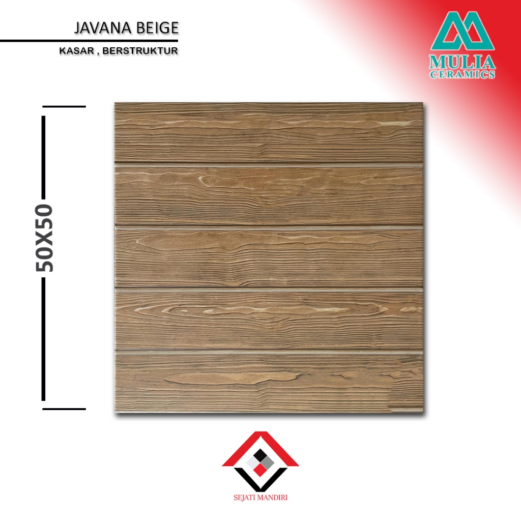 keramik 50x50 - motif kayu doff - mullia javana beige