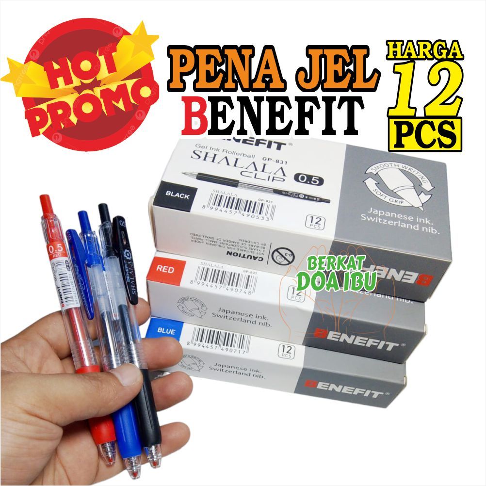 

PULPEN BENEFIT PENA JEL 0.5mm GP 831 BOLPOIN GEL PEN PENA JEL OIL GEL PEN