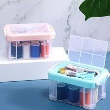 Sewing Set MINISO 12-color Needlework Box Set Alat Jahit Portable Set Benang Jahit Sewing Box