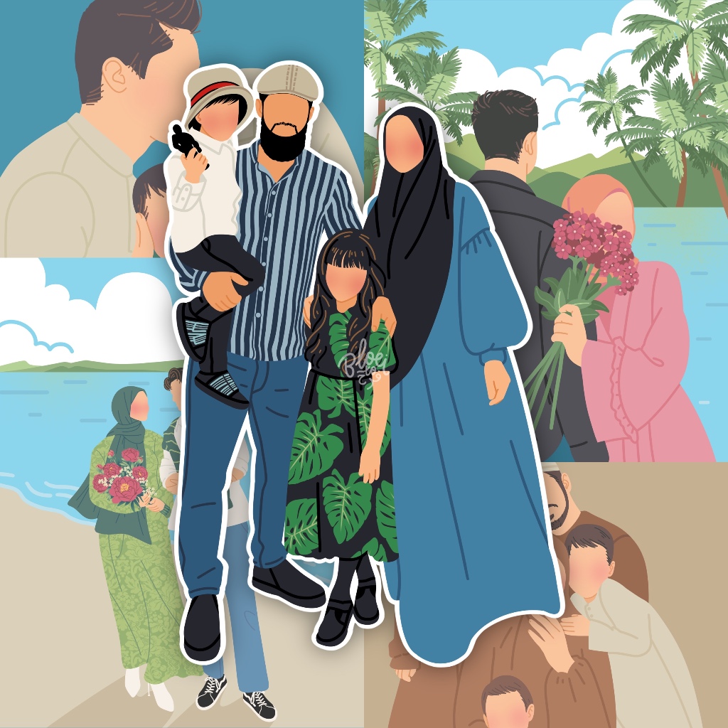 ILUSTRASI FACELESS | kartun wajah | Ilustrasi estetik | Ilustrasi minimalis | custom | jasa gambar