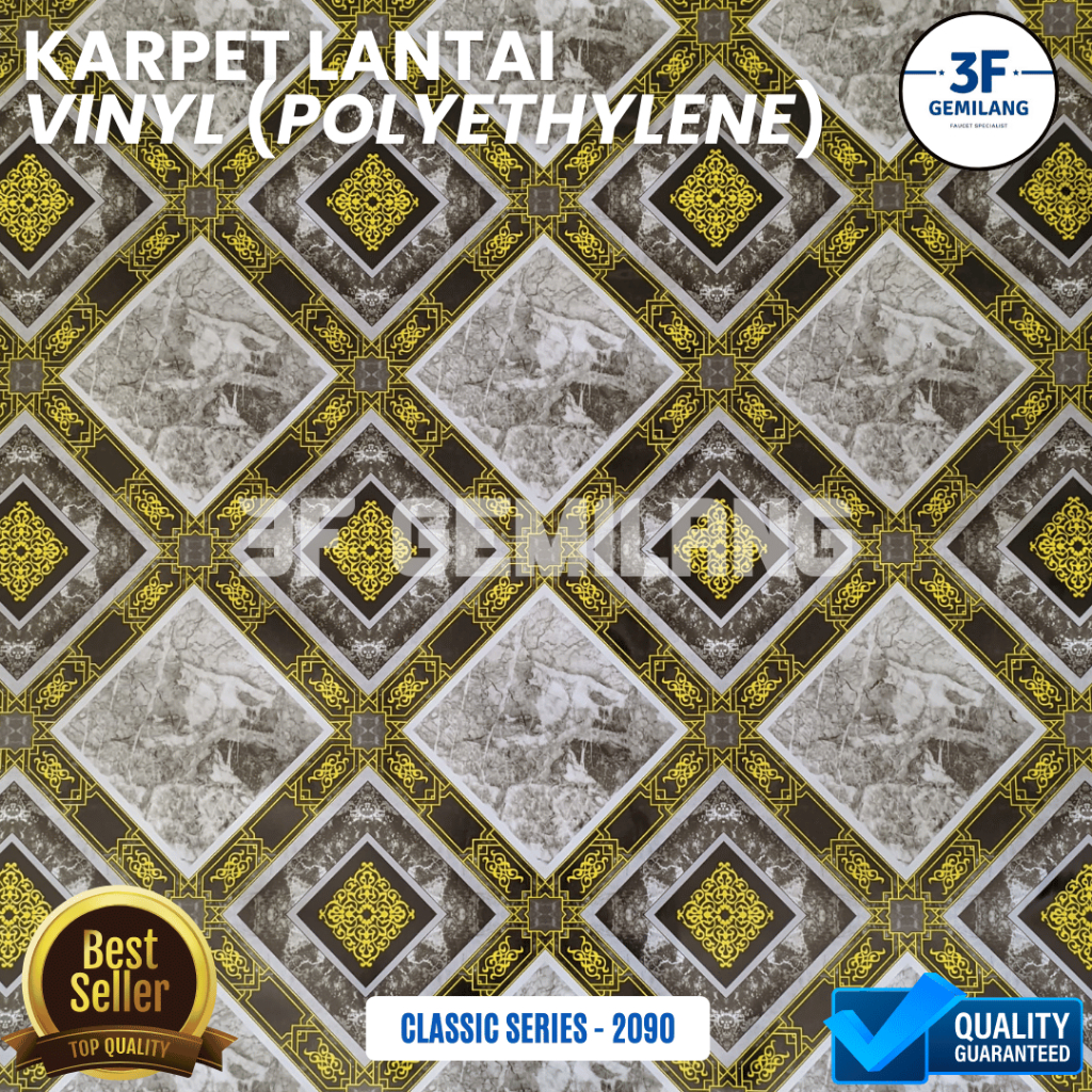 3F GMG - VINYL PER ROL isi PANJANG 14 METER Karpet Lantai POLYETHYLENE Lebar 1,2meter Gulungan - Wal