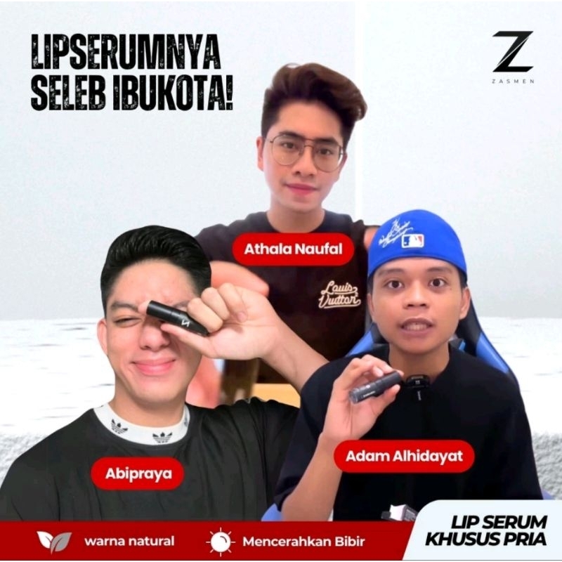 ZASMEN Lips Serum Bibir Khusus Pria Mengatasi Bibir Gelap Karena Rokok & Kopi