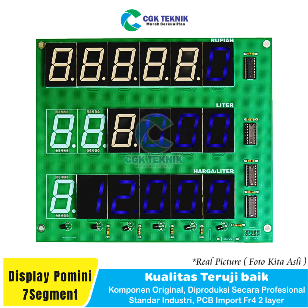 CGK TEKNIK - DISPLAY PERTAMINI POM MINI 7SEGMENT BIRU IMPORT