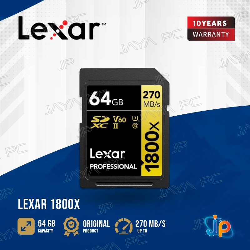 Lexar Professional 1800x SDXC UHS-II 64GB - Memory Card 64 GB