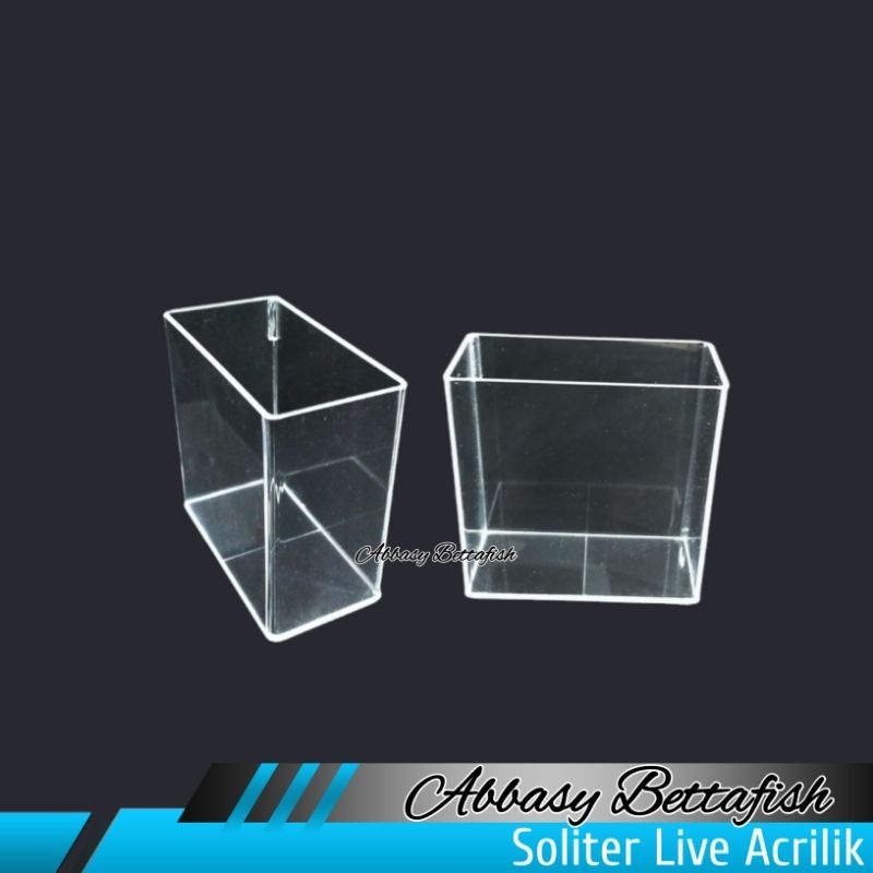 Soliter Mini Akrilik 10 X 5 X 12 Bening Soliter Cupang / Soliter Live / Soliter Selfie