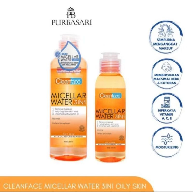 Micellar water purbasari 250ml oily skin