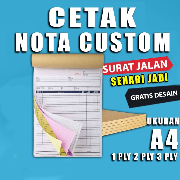 

Cetak Nota / Invoice / Continous Form ukuran A4 - 3 Ply