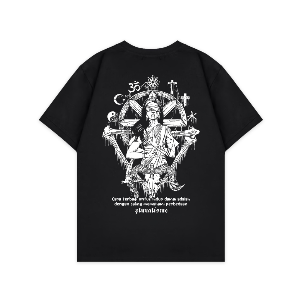 Kaos Pluralisme 04 Memahami Perbedaan - Baju tshirt Kata Kata Toleransi Persatuan Agama Islam Kriste