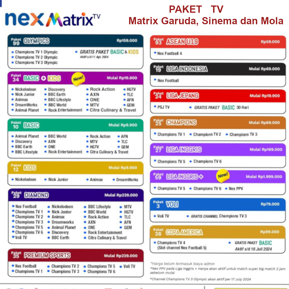 PAKET BASIC TV MATRIK GARUDA MOLA 30 HARI BASIC AKTIFKAN PAKET BASIC MATRIK