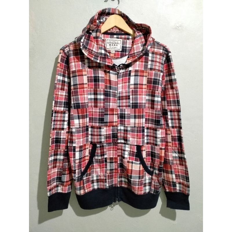 Uniqlo Tartan Pernah Dipakai Zipper Hoodie