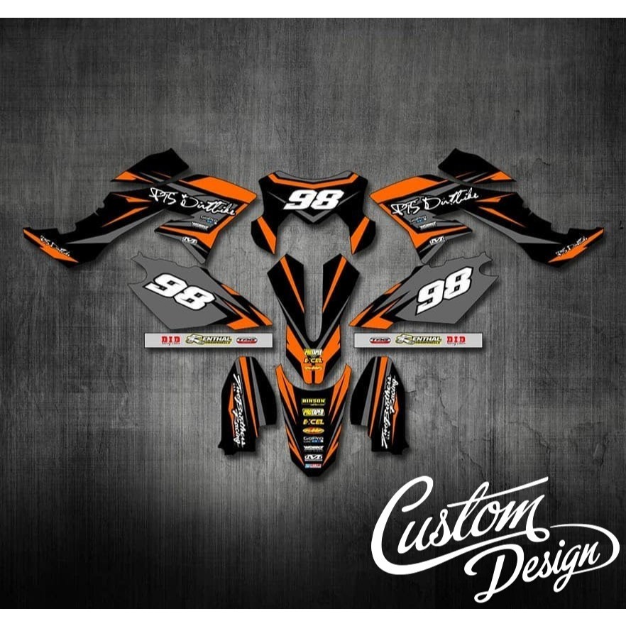 STIKER DECAL KLX OLD/DTRACKER LAMA  KLX BF FULLBODY GLOSY/DOFF STANDAR (FREE CUSTOM NO & NAMA)
