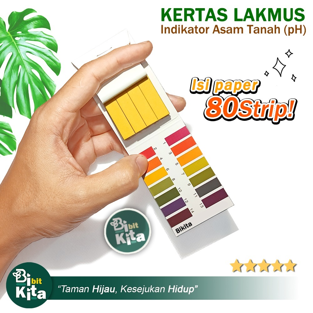 Alat Uji pH Kertas Lakmus Indikator Asam Basa Tes Keasaman Media Tanam Tanah Tanaman Bunga Buah Sayu