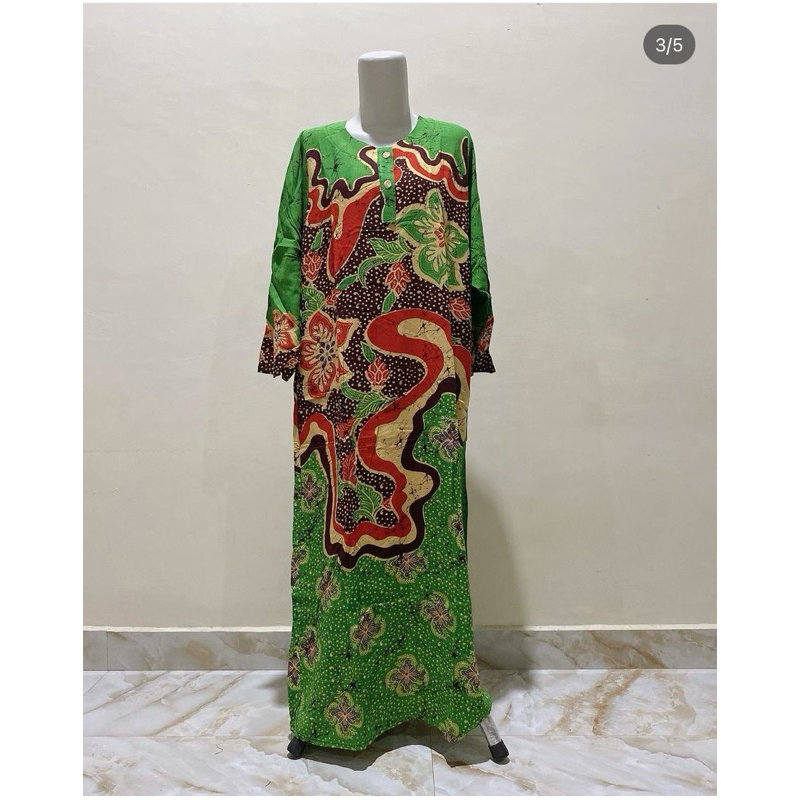 Daster Muslim Premium Kencana Ungu Motif Bunga