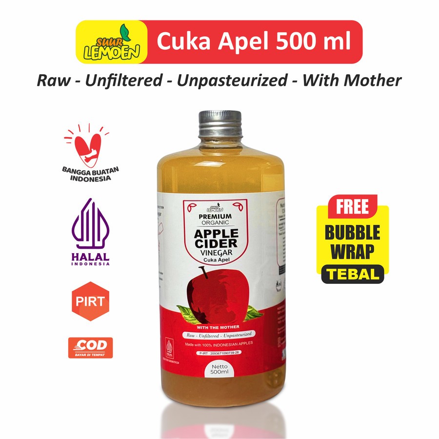 

Cuka Apel Organik 500ML Apple Cider Vinegar Premium With The Mother