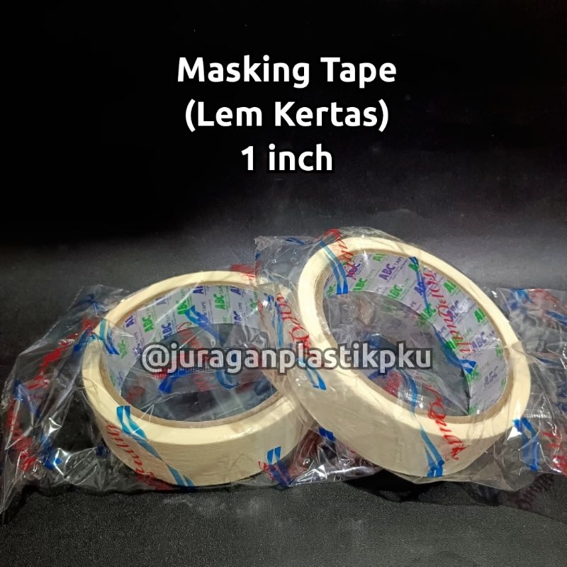 

Masking Tape / Lakban Kertas 1 inch 24mm | Selotip 21 Meter 1" ABC MPI Daimaru