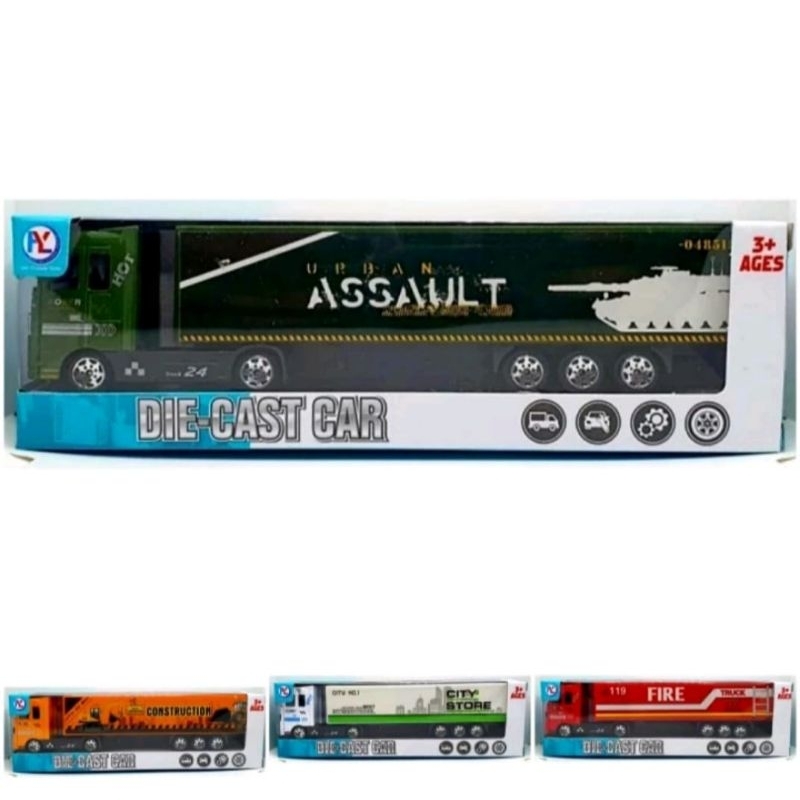 Mainan Diecast Truck Kontainer Pull Back / Diecast Truk Kontainer Mainan Truk Kontainer Murah Mainan