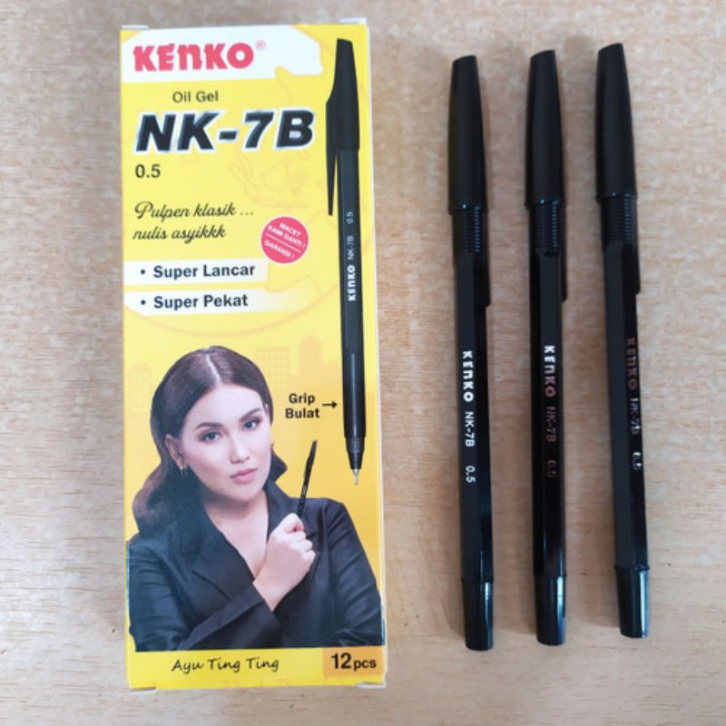 

pulpen murah / kantor / sekolah Kenko Nk 7Black / 1 pack 12pcs