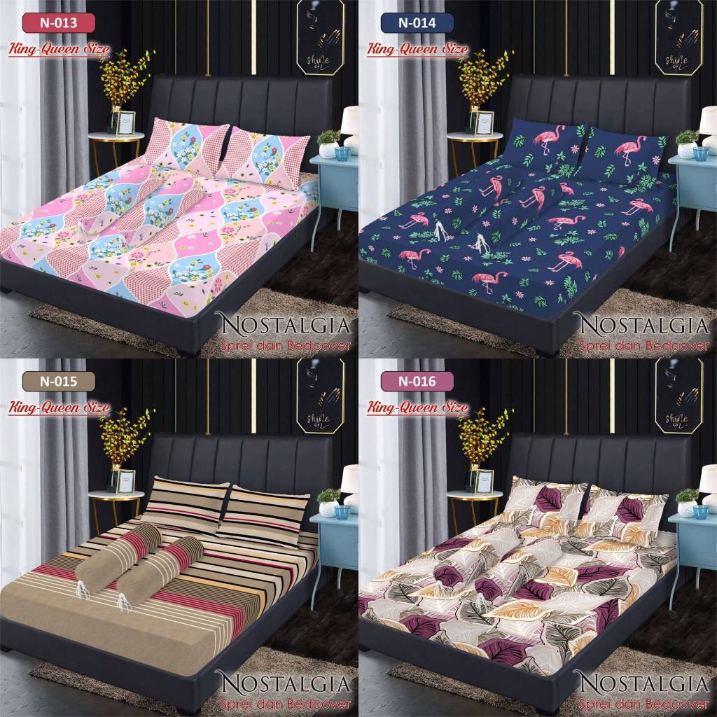 Sprei Set Aesthetic Nostalgia King-Queen Ukuran 180x200/160x200 By Fata