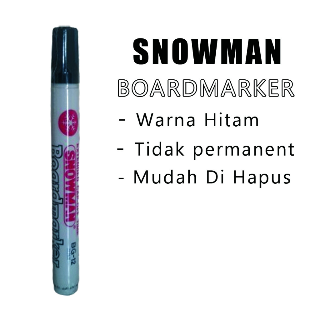 

Spidol Whiteboard Papan Tulis Snowman BG-12 Marker (BISA DIHAPUS) dan PERMANENT