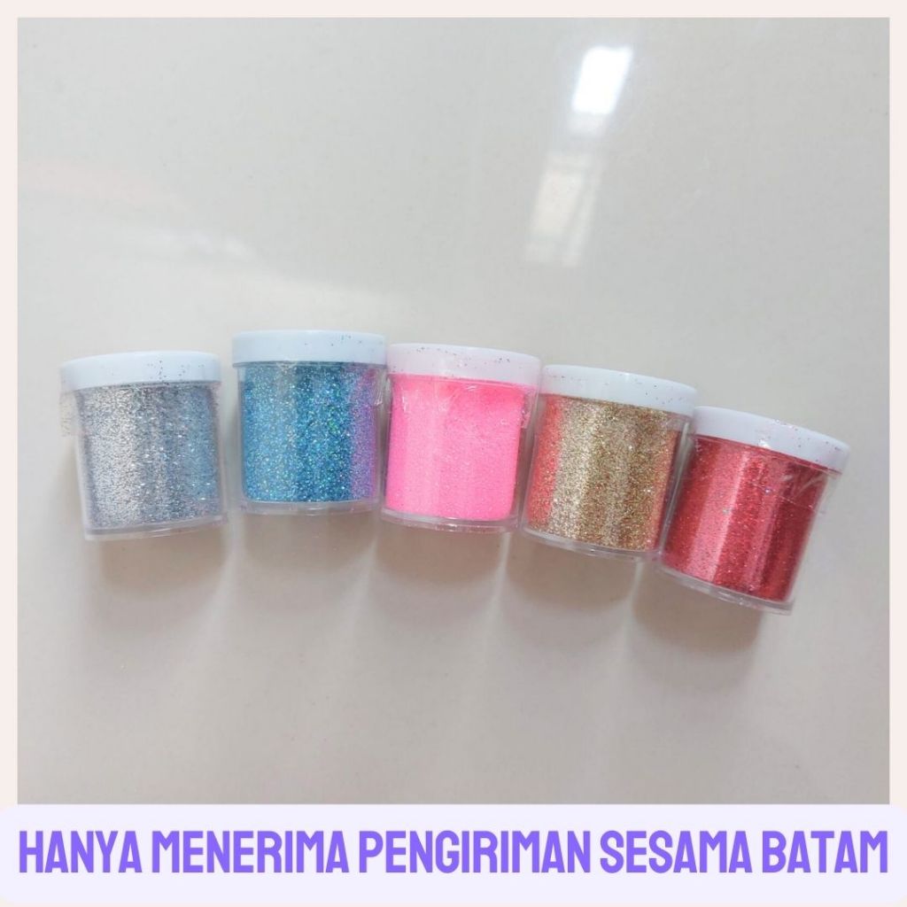 

Glitter Bubuk Serbuk Glitter Manik Manik Bisa Untuk Bunga Pita Satin 10gr