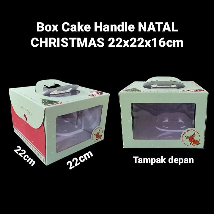 

( 3 pcs ) Cake Box Jinjing Hampers Natal 22x22x16 cm Dus Merry Christmas Packaging Kue Kering Nastar