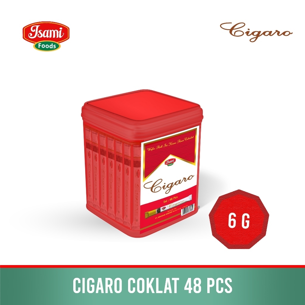 

Cemilan Enak Cigaro Wafer Roll Isi Krim Cokelat 6 gr x 48 pcs