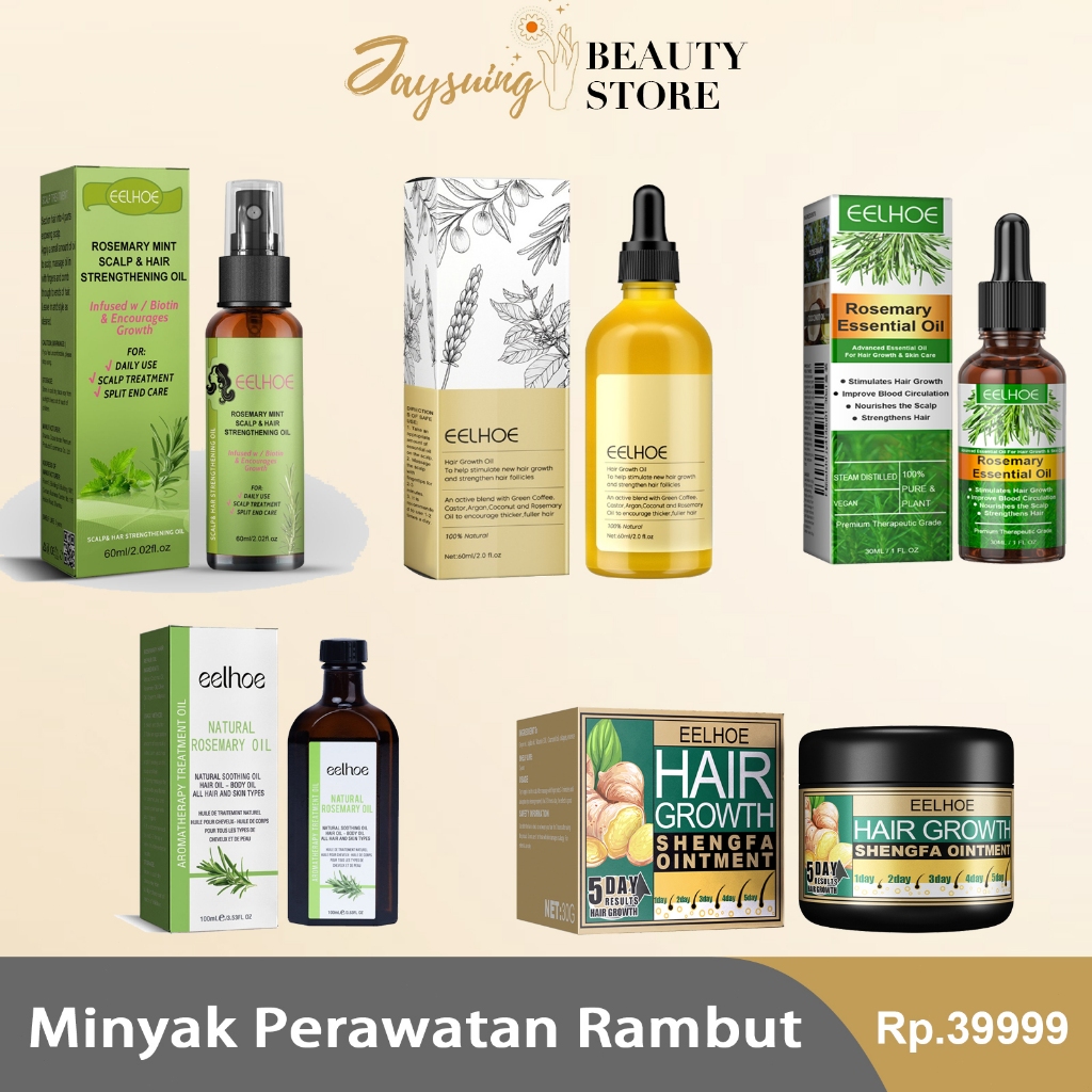 EELHOE Rosemary Oil Rambut Penumbuh Rambut Botak Perawatan Rambut Rontok Penumbuh Rambut Cepat Hair 