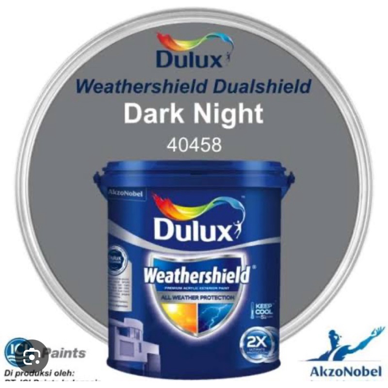 dulux weathershield exterior kilat 2.5 ltr 2.5ltr 5kg 5 kg dark night 40458 dulux weathershield bagu