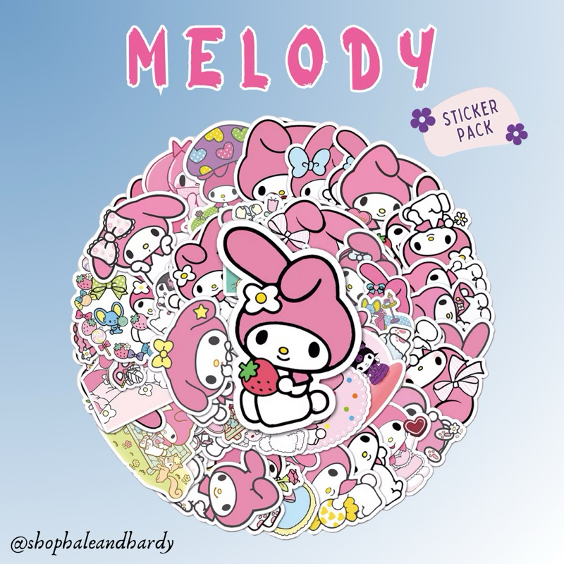 

My Melody Sanrio Sticker Pack | Stiker Lucu Pink Kartun Anti Air Waterproof