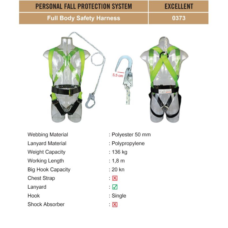 Full Body Harness Single Hook Excellent