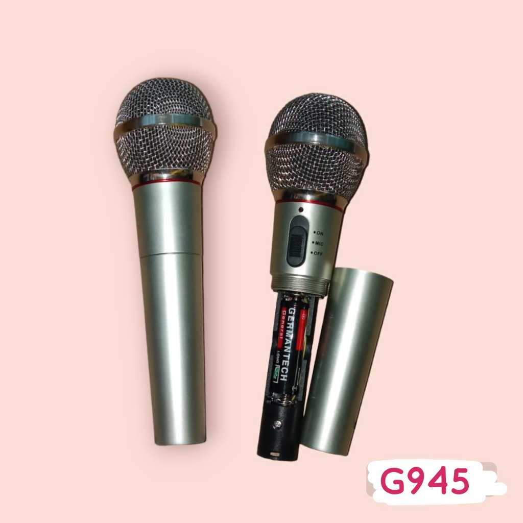 G945 MICROPHONE WIRELESS 2IN1 MIC MIK MIX WIRED PROFESIONAL WIRELES RECEIVER KARAOKE DYNAMIC MIK