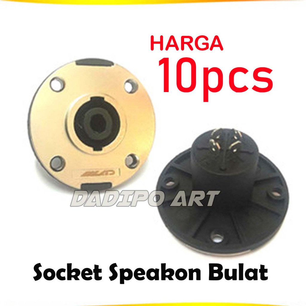 ( 10pcs ) LAD Jack Socket Speakon Speaker Soket Bentuk Bulat