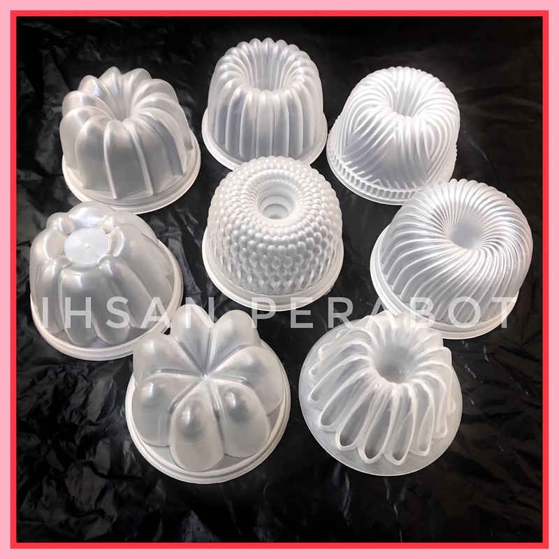12 PCS Cetakan Puding Mini / Cetakan Ager Puding Plastik / Classic , Twist , Bavaya MIni