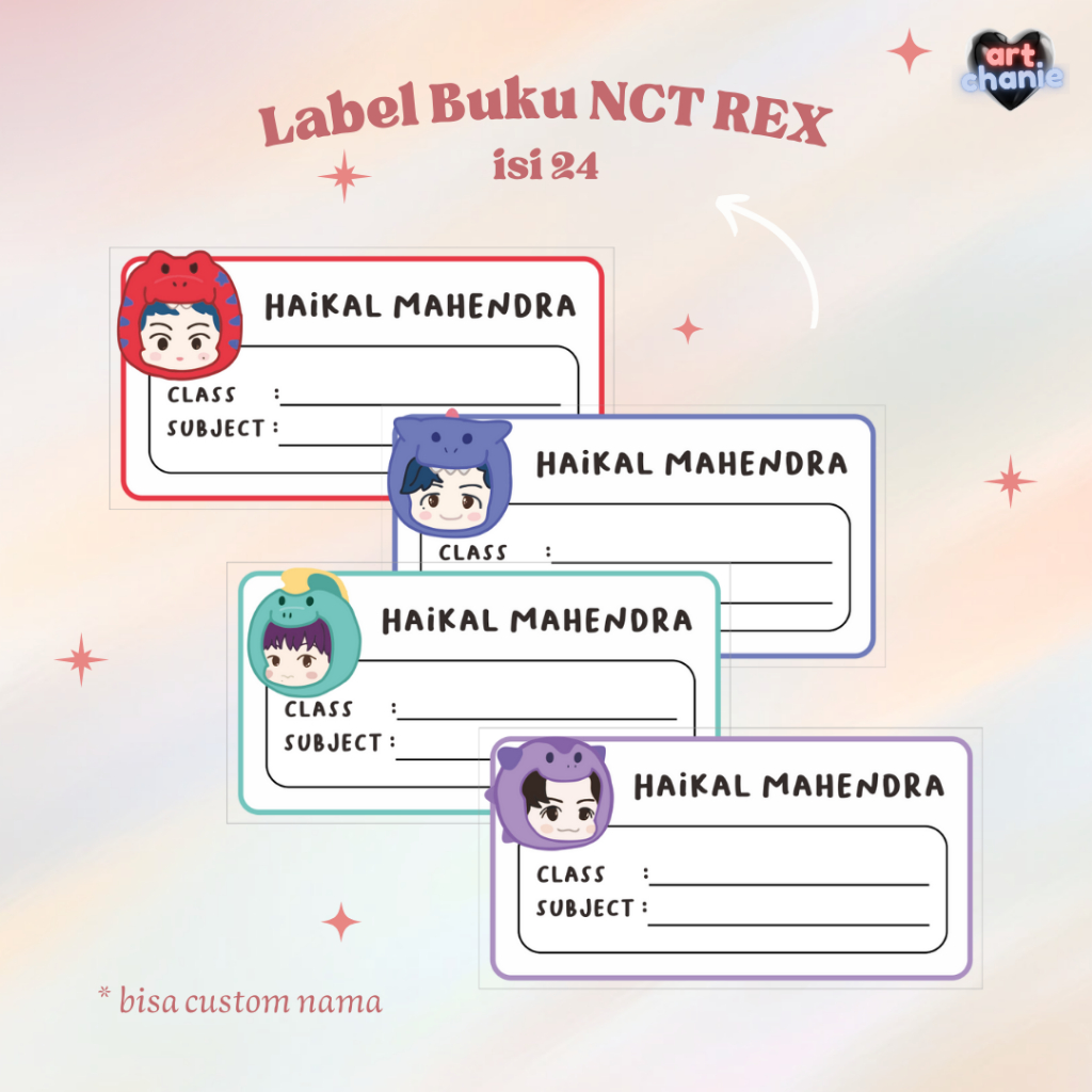 

[COD] NCT REX LABEL BUKU || Stiker Nama Custom