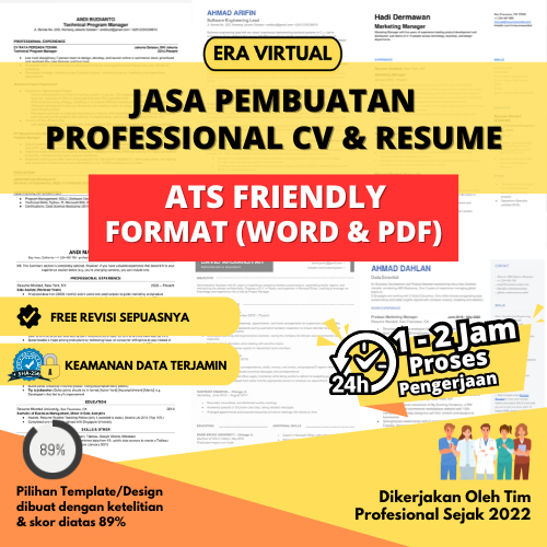 Jasa Pembuatan CV ATS | ATS Friendy | Lamaran Kerja | Word/PDF | Desain CV