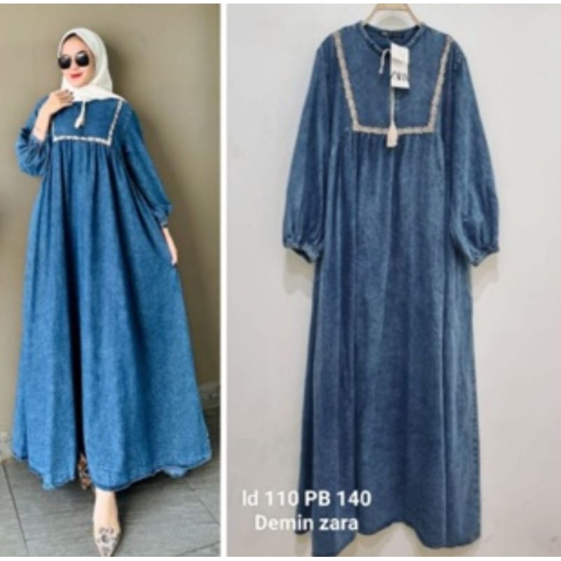 GAMIS HITAM ABAYA HITAM GAMIS JEANS, SALVINA, GAMIS KOTAK-KOTAK GAMIS SYAFAMARWA