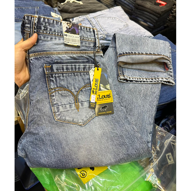 Celana jeans reguler standar pria ZEELOUIS/celana jeans reguler fit pria/celana jeans reguler pria/c