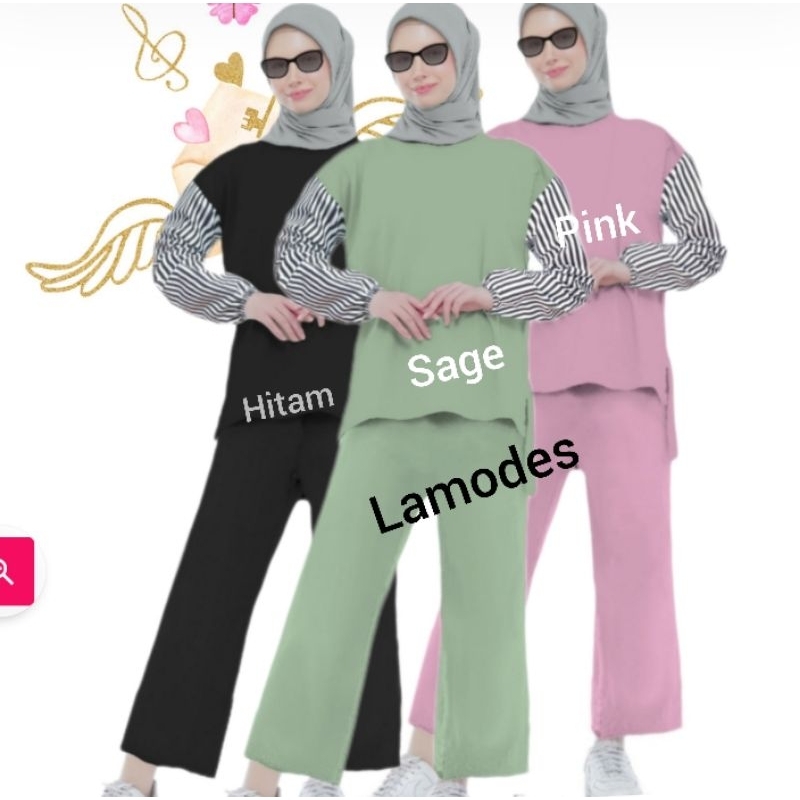 Baju Setelan Celana Kulot Basic Set Wanita Traning kulot kaos Katun