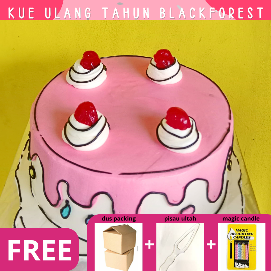 

(baca desk ^-^) Kue Ulang Tahun/Korean Cake/Comic Cake/Birthday Cake/Blackforest/Kue Ultah/Komik